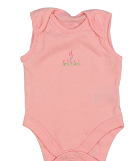 Růžové tílkové body s květinami Mothercare