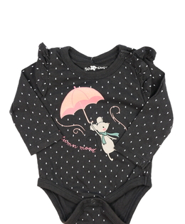 Šedé body s volánky a myškou 