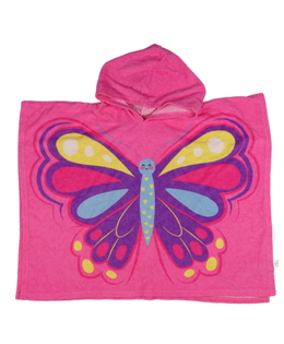 Růžový plážový ručník s motýlkem