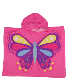 Růžový plážový ručník s motýlkem 