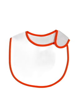 Nový bílý bryndák s oranžovým krajem