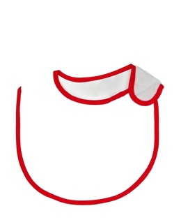 Nový bílý bryndák s červeným okrajem