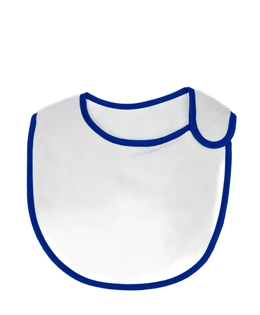 Nový bílý bryndák s modrým okrajem