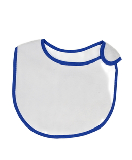 Nový bílý bryndák s modrým okrajem