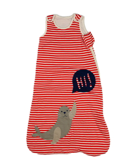 Červený pruhovaný spací pytel M&S