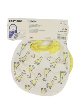 Nový bryndák 2 ks žlutý a bílý se žirafami