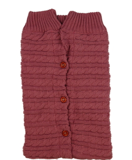 Růžový pletený fusak do kočárku 