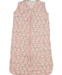 Růžový slabší spací pytel se zajíčky 