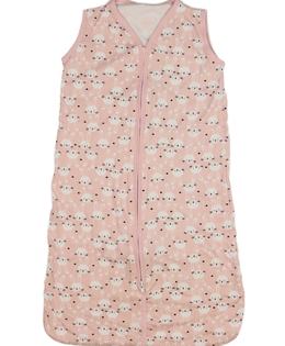 Růžový slabší spací pytel se zajíčky 