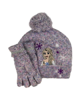 Fialová čepice s rukavicemi Frozen Disney 