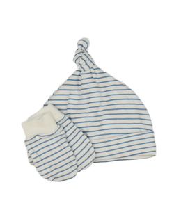 Bavlněná pruhovaná čepička a rukavice George