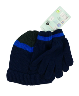 Nová tmavě modrá zimní čepice a rukavice Crane