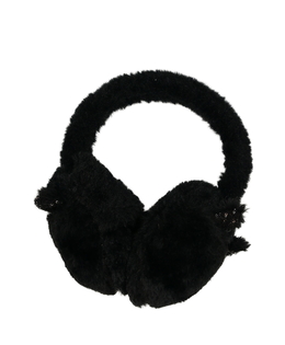 Černé kočičí chlupaté klapky na uši 