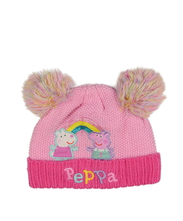 Růžová zimní čepice Prasátko Pepa 