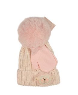 Nová růžová čepice a palčáky 