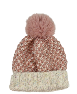 Růžová pletená zimní čepice 
