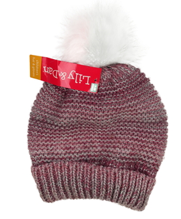 Nová fialovo-stříbrná zimní čepice