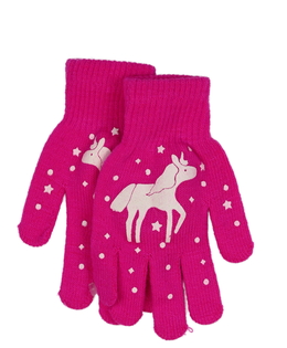 Růžové rukavice s jednorožcem 