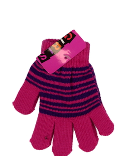 Nové růžové pruhované rukavice 