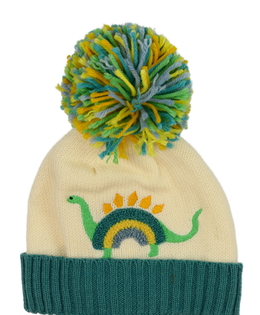 Krémová čepice s dinosaurem George