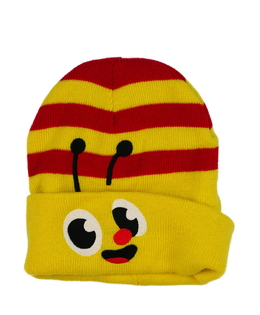 Žluto-červená pruhovaná čepice 
