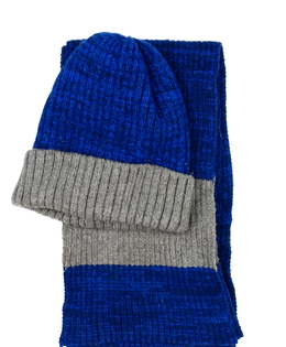 Modro-šedá čepice a šála George