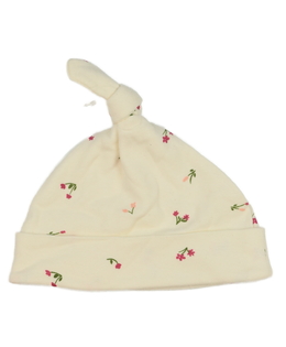 Krémová bavlněná čepice s květinami M&S