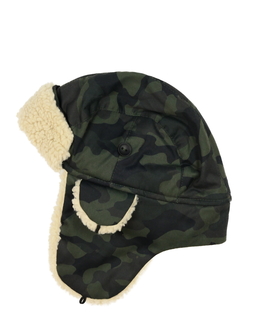 Zelená maskáčová ušanka 