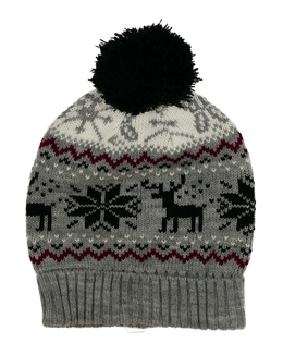 Vzorovaná čepice s bambulí