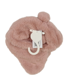 Nová růžová chlupatá ušanka 