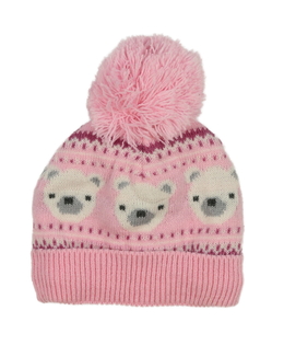 Růžová čepice s bambulí Nutmeg