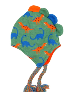 Zelená dinosauří ušanka 