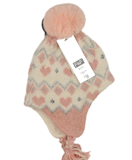 Nová růžová vzorovaná ušanka F&F