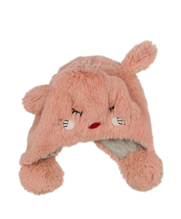 Růžová čepice s oušky a čumáčkem Tu 