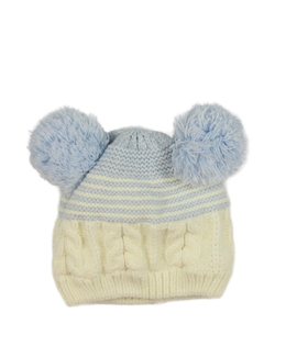 Modro-bílá čepička s oušky Nutmeg