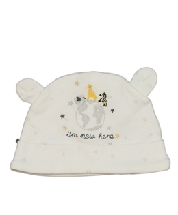 Bílá bavlněná čepička se zvířátky Next