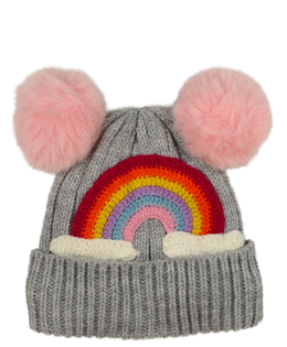 Šedá zimní čepice s duhou Mothercare