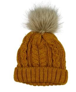 Hnědá čepice s bambulí George