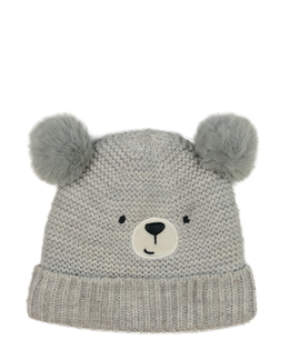 Šedá zimní čepice s podšívkou a bambulemi F&F