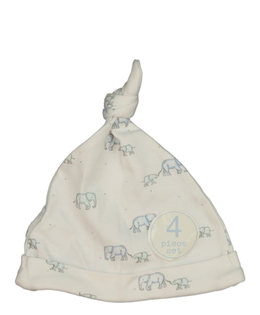 Bílá bavlněná čepice se slony Next