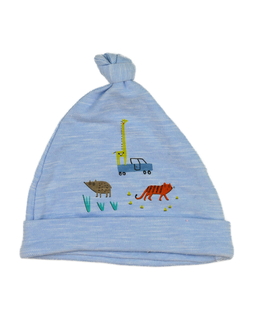 Modrá bavlněná čepice se zvířátky Next