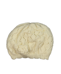 Krémová pletená čepička s podšívkou z bavlny Tu 