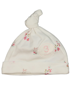 B9lá bavlněná čepička se zajíčky Next