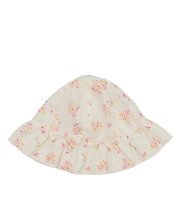 Bílý květinový klobouk Nutmeg
