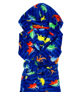 Modrý župan s dinosaury 