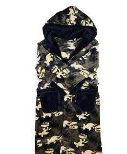 Zelený teplý vzorovaný župan 