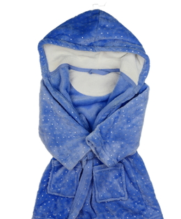 Modrý hebký župan se stříbrnými detaily Nutmeg