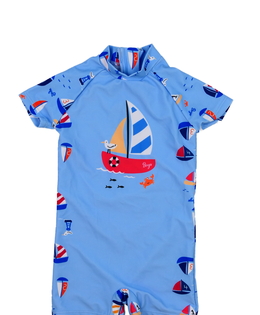 Modré plavky s plachetnicí 