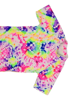 Bílé barevně batikované plavkové triko Next