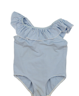 Pruhované bílo-modré plavky s volánky H&M